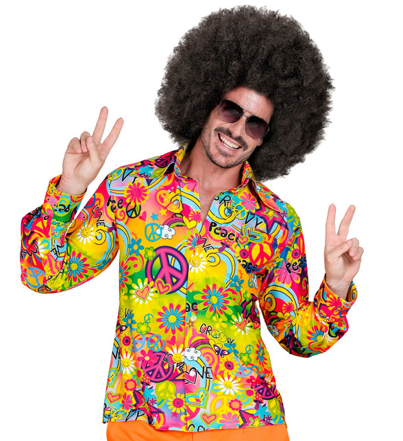 Widmann SRL Jaren 70 shirt love&peace heren