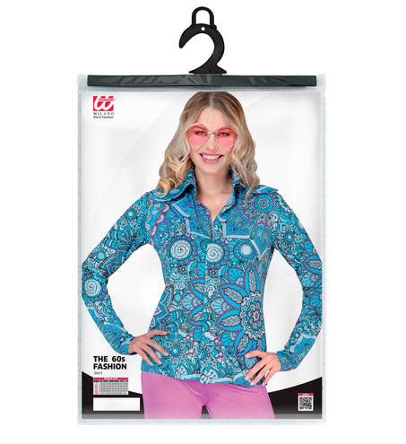 Widmann SRL Jaren 70 shirt mandala blauw dames