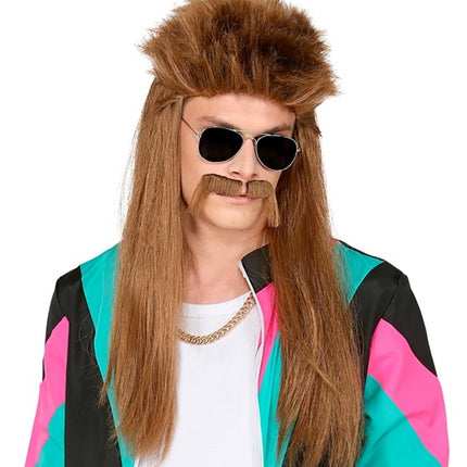Widmann SRL Jaren 80 disco pruik met lange haren