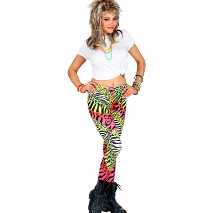 Widmann SRL Jaren 80 legging zebra neon