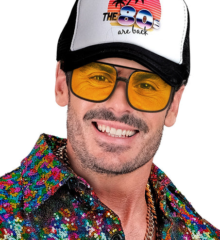 Widmann SRL Jaren 90 hippiebril met gele glazen