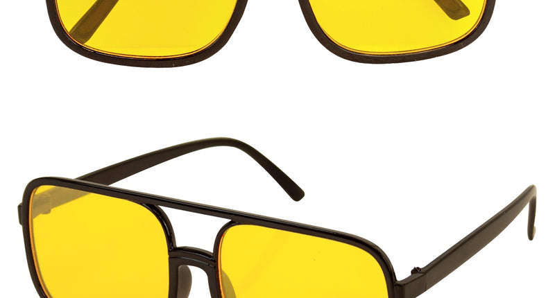 Widmann SRL Jaren 90 hippiebril met gele glazen