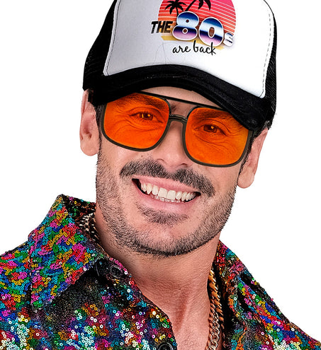 Widmann SRL Jaren 90 hippiebril met oranje glazen