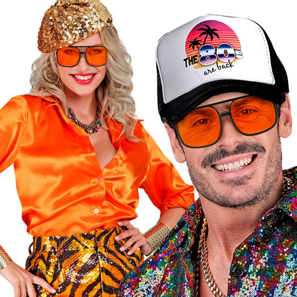 Widmann SRL Jaren 90 hippiebril met oranje glazen