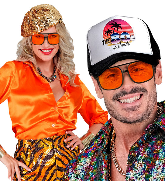 Widmann SRL Jaren 90 hippiebril met oranje glazen