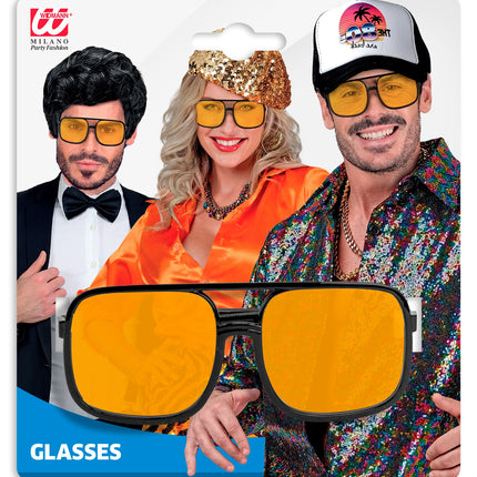 Widmann SRL Jaren 90 hippiebril met oranje glazen