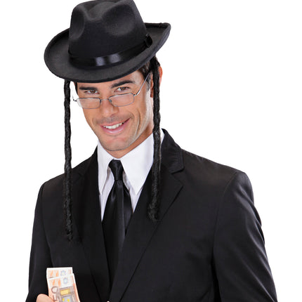 Widmann SRL Joodse hoed Rabbi hoed met lokken