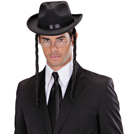 Widmann SRL Joodse hoed Rabbi hoed met lokken