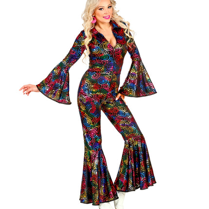 Widmann SRL Jumpsuit disco stijl met gekleurde ringen