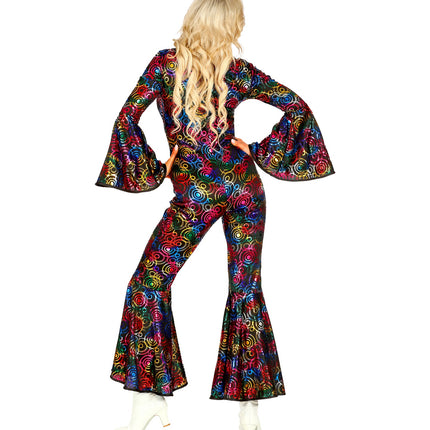 Widmann SRL Jumpsuit disco stijl met gekleurde ringen