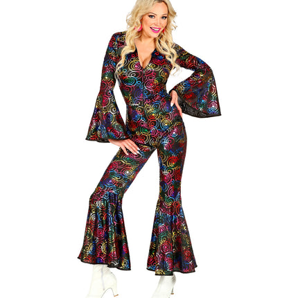 Widmann SRL Jumpsuit disco stijl met gekleurde ringen