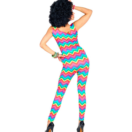 Widmann SRL Jurk jaren 70 neon gestreept