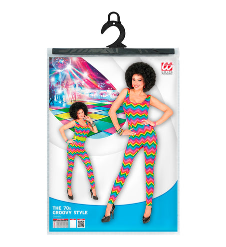 Widmann SRL Jurk jaren 70 neon gestreept