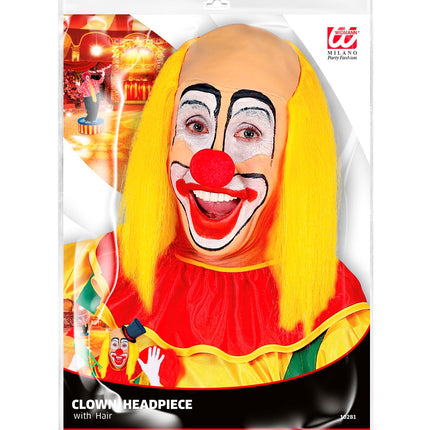 Widmann SRL Kale kop pruik clown met geel haar