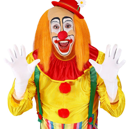 Widmann SRL Kale kop pruik clown met oranje haar