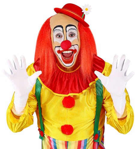 Widmann SRL Kale kop pruik clown met rood haar