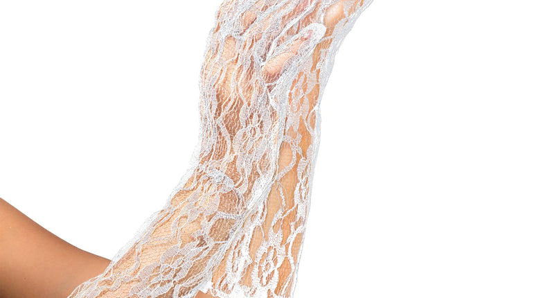 Widmann SRL Kanten handschoenen wit lang