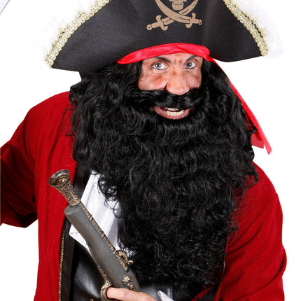 Widmann SRL Kapiteinsbaard zwart piraat