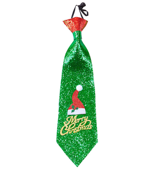 Widmann SRL Kerst stropdas glitter Merry Christmas