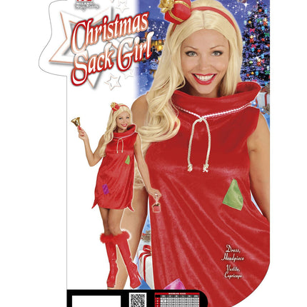 Widmann SRL Kerstjurkje kerstman zak rood fluweel dames