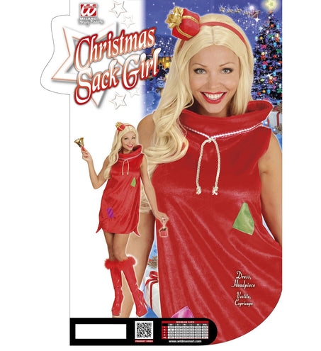Widmann SRL Kerstjurkje kerstman zak rood fluweel dames