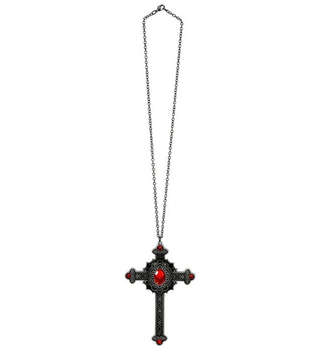 Widmann SRL Ketting kruis met rode juwelen Lotte