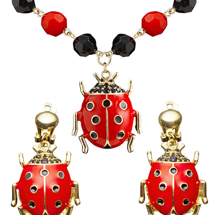 Widmann SRL Ketting lieveheersbeestje met oorbellen