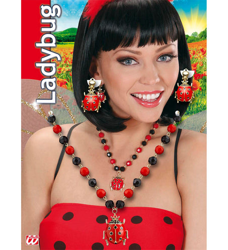 Widmann SRL Ketting lieveheersbeestje met oorbellen