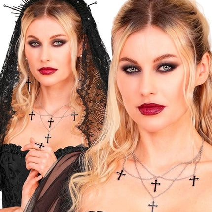 Widmann SRL Ketting met kruisen zwart Timo