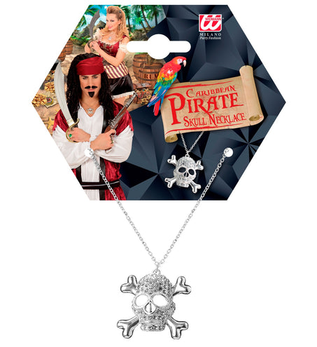 Widmann SRL Ketting piraat strass met doodskop