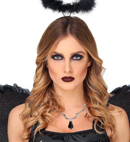 Widmann SRL Ketting vleermuis met zwarte steen