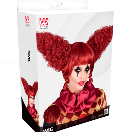 Widmann SRL Killer clown pruik rood