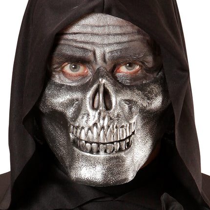 Widmann SRL Kin masker schedel skelet metallic zilver