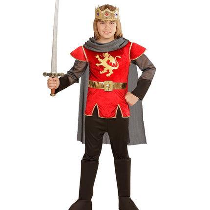Widmann SRL King Arthur kostuum rood kinderen