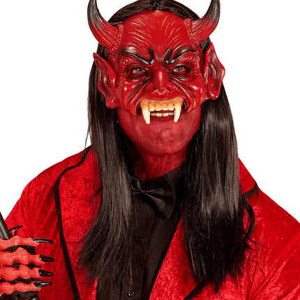 Widmann SRL Kinloos masker duivel rood