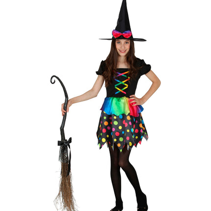 Widmann SRL Kleurrijke heksenjurk kinderen