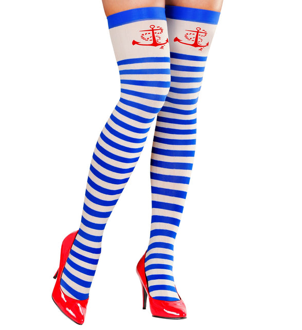 Widmann SRL Kniekous matroos blauw wit gestreept ankertje
