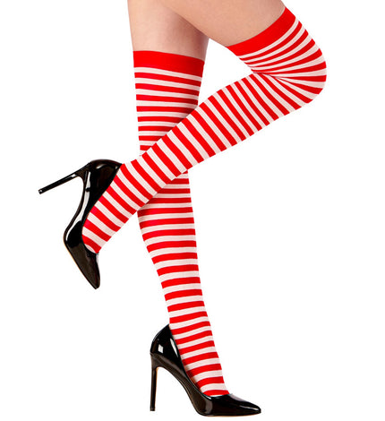 Widmann SRL Kniekousen rood wit gestreept