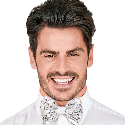 Widmann SRL Knipperende zilveren strikjes voor party's