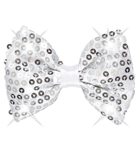 Widmann SRL Knipperende zilveren strikjes voor party's