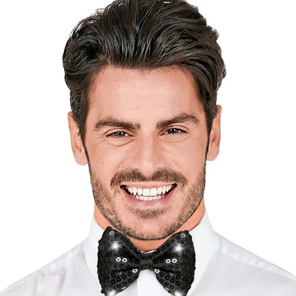 Widmann SRL Knipperende zwarte strikjes voor party's