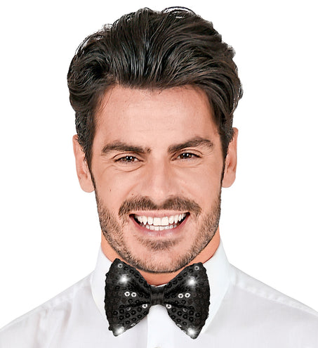 Widmann SRL Knipperende zwarte strikjes voor party's