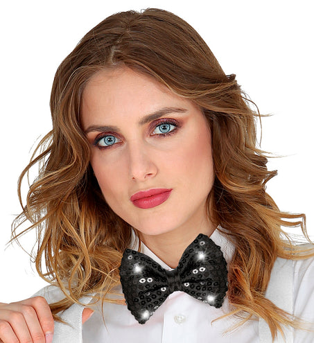 Widmann SRL Knipperende zwarte strikjes voor party's