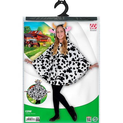 Widmann SRL Koeien poncho met muts kinderen