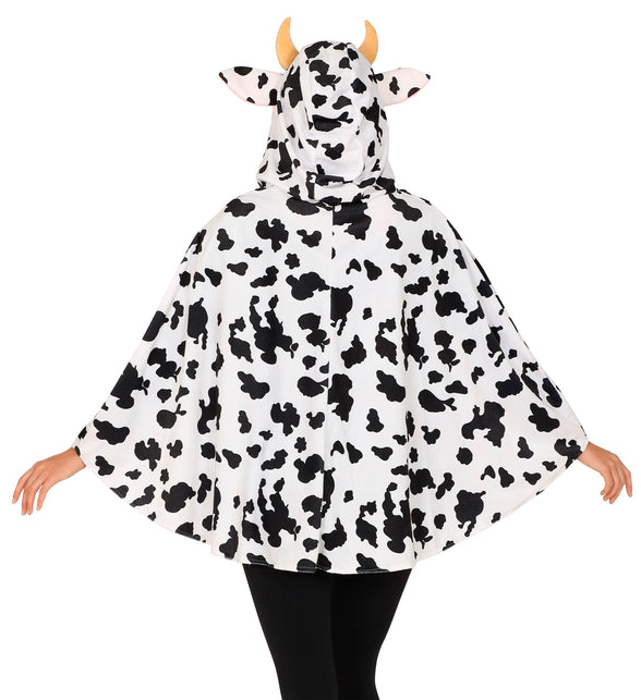 Widmann SRL Koeien poncho met muts volwassenen