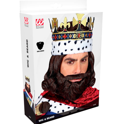 Widmann SRL Koning pruik met baard