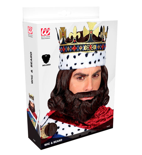 Widmann SRL Koning pruik met baard