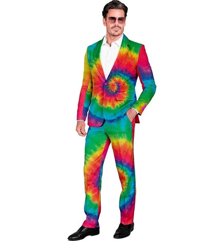 Widmann SRL Kostuum neon tie dye suit