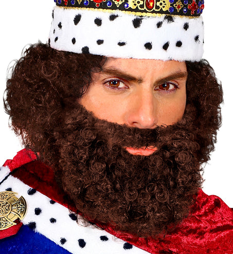 Widmann SRL Krullende baard met snor Leonardo, bruin