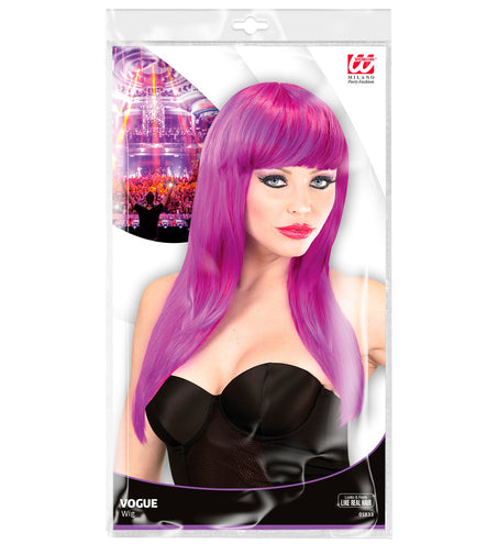 Widmann SRL Lange pruik roze / magenta